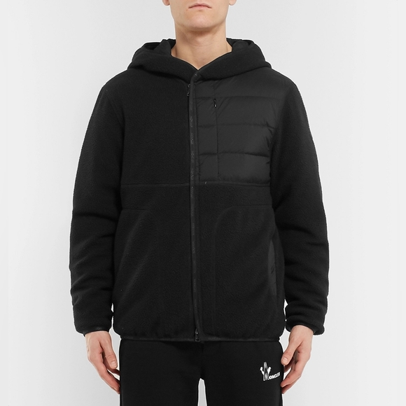 Moncler Feyder Panelled Fleece and Quilted Shell Hooded Down Jacket 3 - Picture 5 of 15